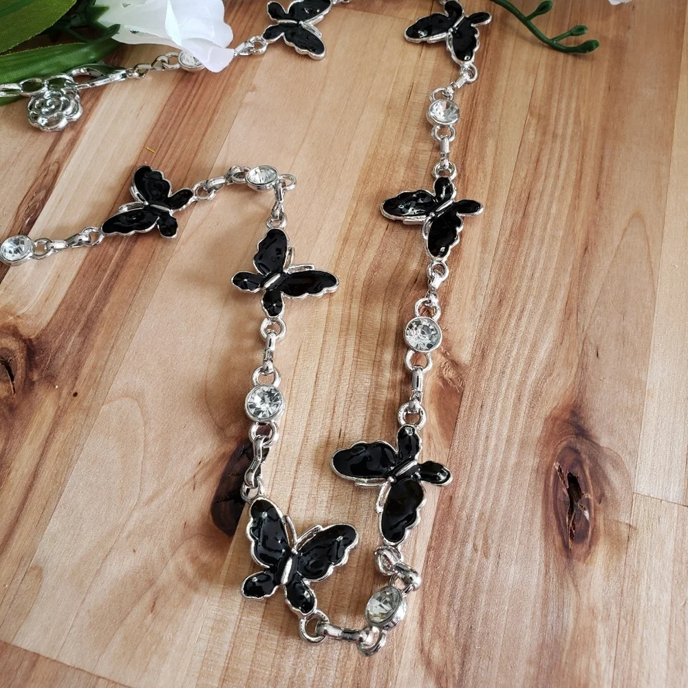 Butterfly Rhinestone Waist Chain